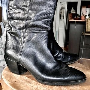 Leather cowboy boots